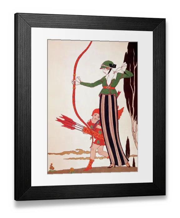 Framed Print : Archer With Red Bow by Georges Barbier Framed Print : Archer With Red Bow by Georges Barbier