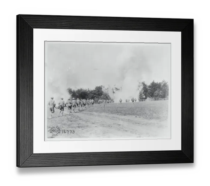 Framed Print : Soldiers Marching Across a Field Framed Print : Soldiers Marching Across a Field