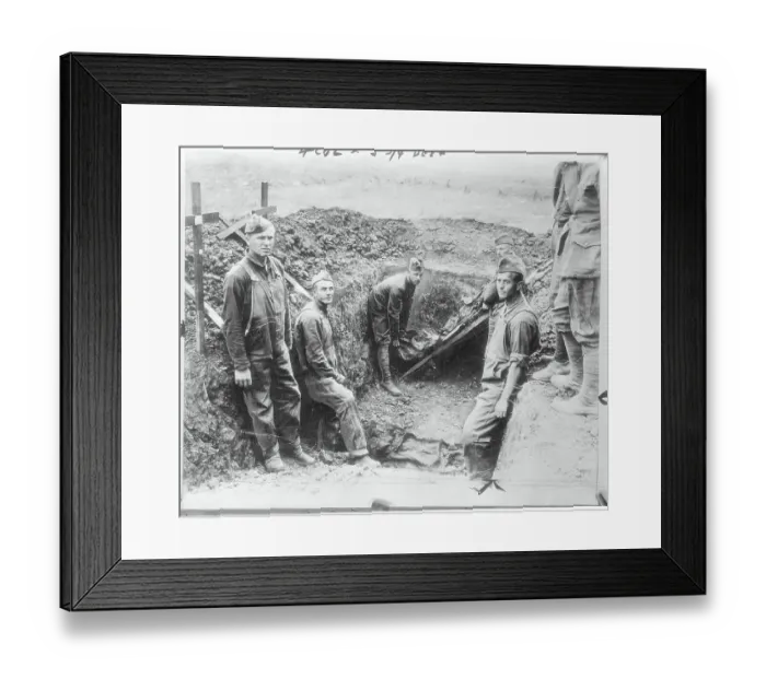 Framed Print : Grave Diggers Burying Soldiers Framed Print : Grave Diggers Burying Soldiers