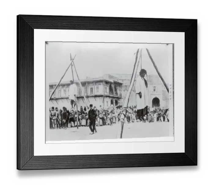 Framed Print : Bandits Hanged by Syrians in Beirut Framed Print : Bandits Hanged by Syrians in Beirut