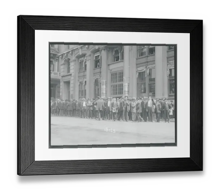 Framed Print : Crowd Waiting to Enlist in Army Framed Print : Crowd Waiting to Enlist in Army