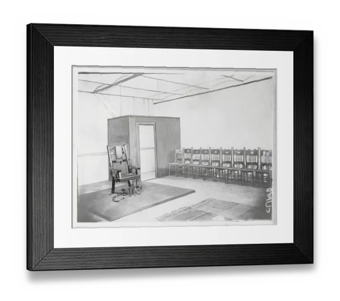 Framed Print : View of 1914 Death Chair Framed Print : View of 1914 Death Chair
