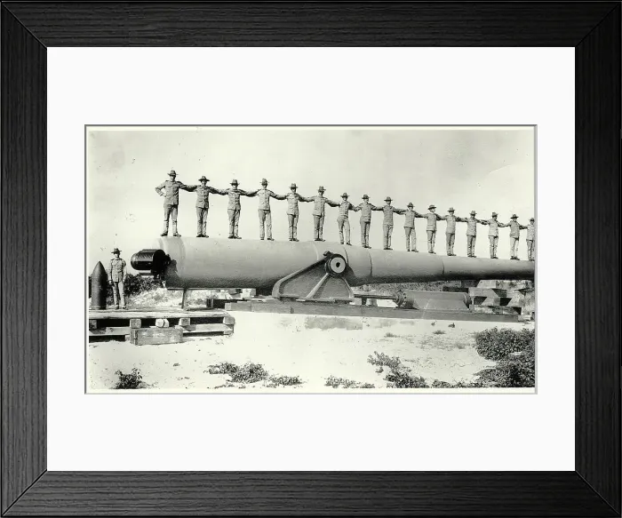 Framed Print : Army Members Standing on Cannon Framed Print : Army Members Standing on Cannon