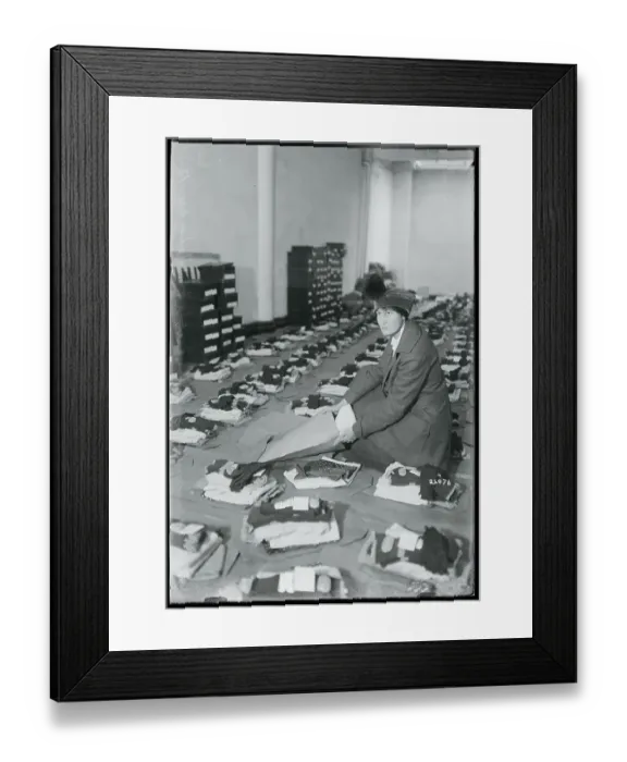 Framed Print : Society Girl Filling Kits for Soldiers Framed Print : Society Girl Filling Kits for Soldiers