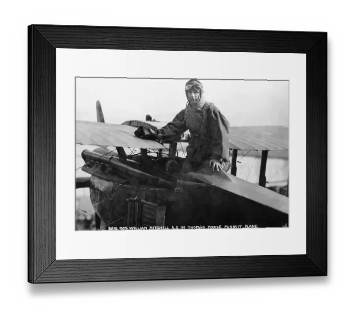 Framed Print : Billy Mitchell In Cockpit Of Plane Framed Print : Billy Mitchell In Cockpit Of Plane