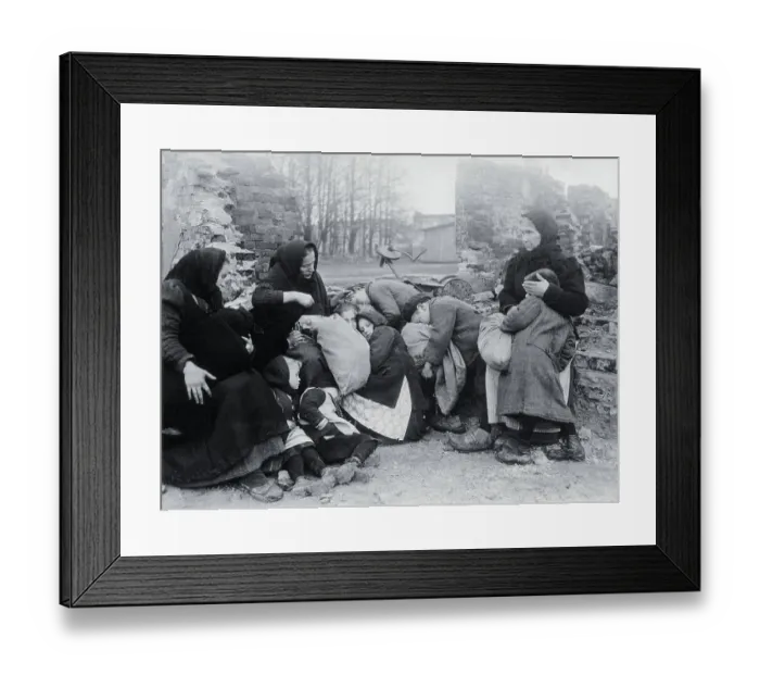 Framed Print : German Women and Children After Fleeing Their Homes Framed Print : German Women and Children After Fleeing Their Homes