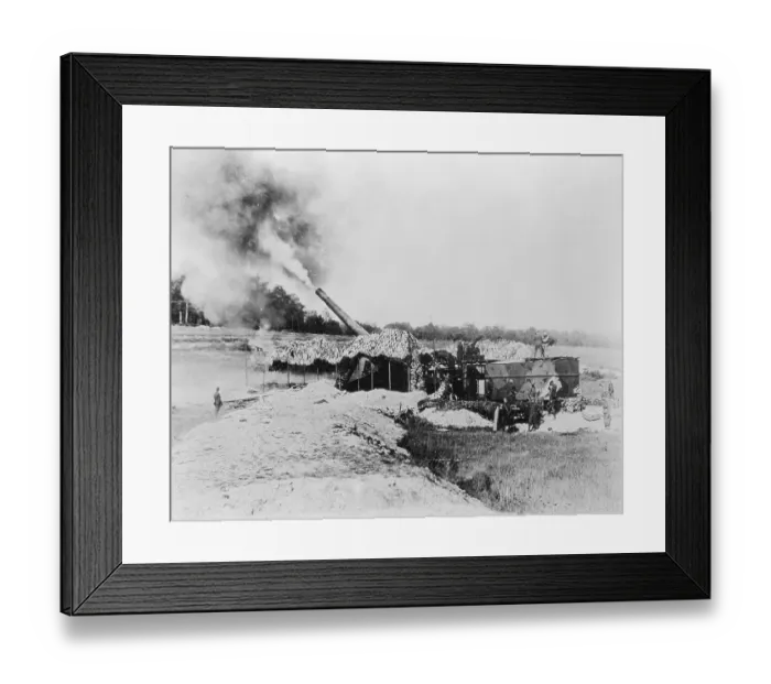 Framed Print : View of Cannon Firing During World War I Framed Print : View of Cannon Firing During World War I