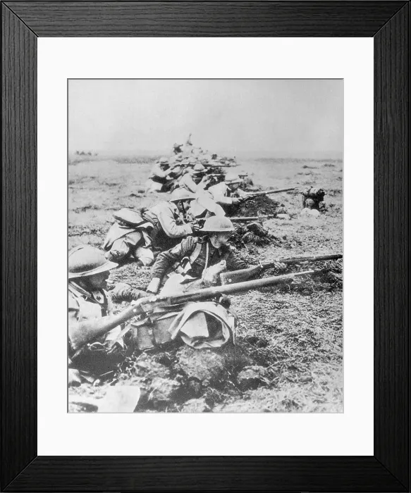 Framed Print : Soldiers Fighting from Trenches