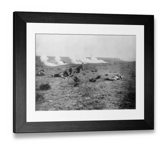 Framed Print : Soldiers Advancing Across an Open Field Framed Print : Soldiers Advancing Across an Open Field