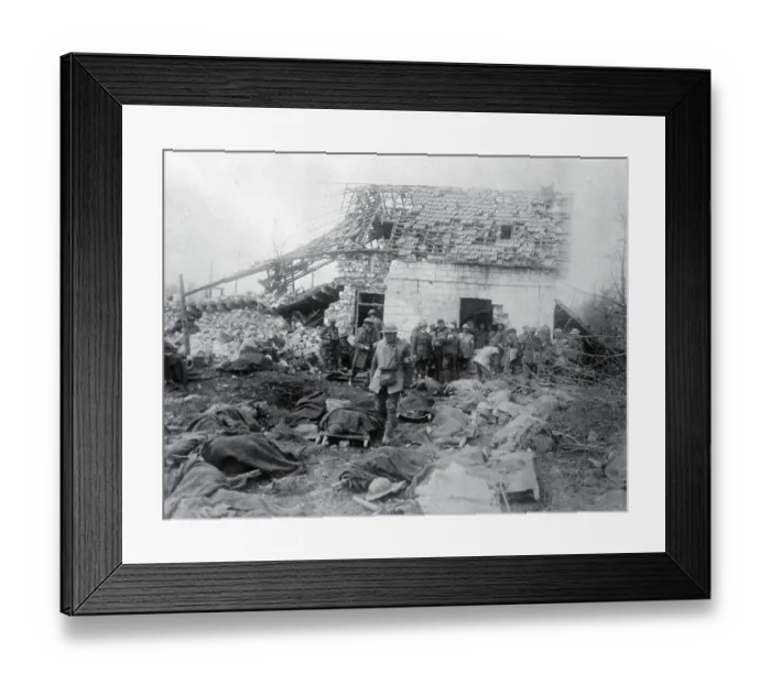Framed Print : Soldiers Examining Building Wreckage Framed Print : Soldiers Examining Building Wreckage