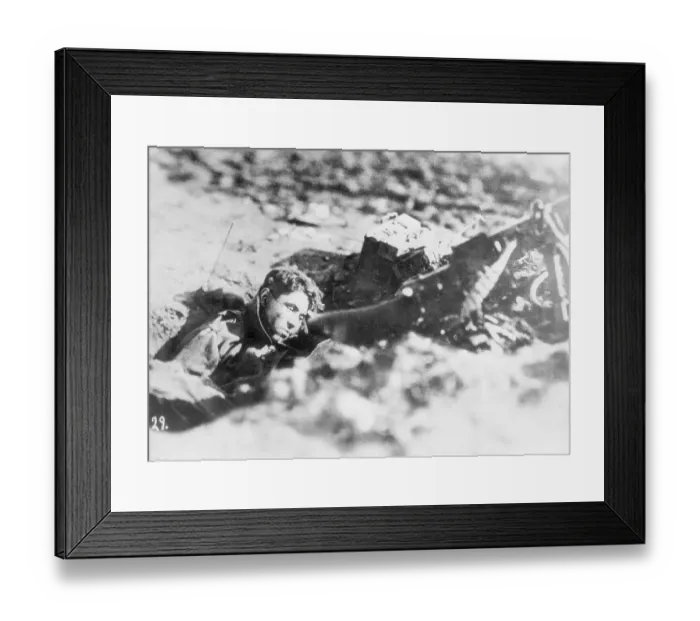 Framed Print : Soldier Lying on the Ground Framed Print : Soldier Lying on the Ground