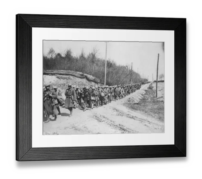 Framed Print : American Soldiers Marching During World War I Framed Print : American Soldiers Marching During World War I