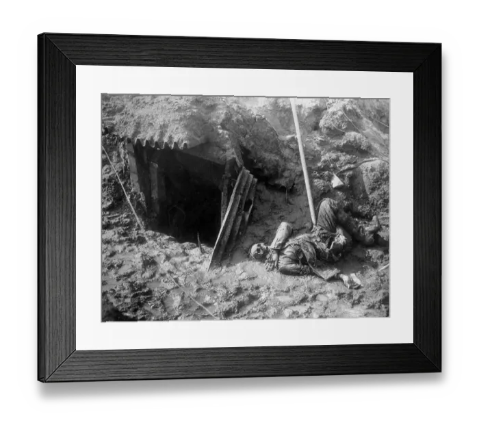 Framed Print : Skeleton in Trench During World War I