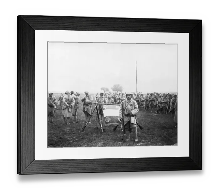 Framed Print : French Flag Bearer with His Comrades Framed Print : French Flag Bearer with His Comrades