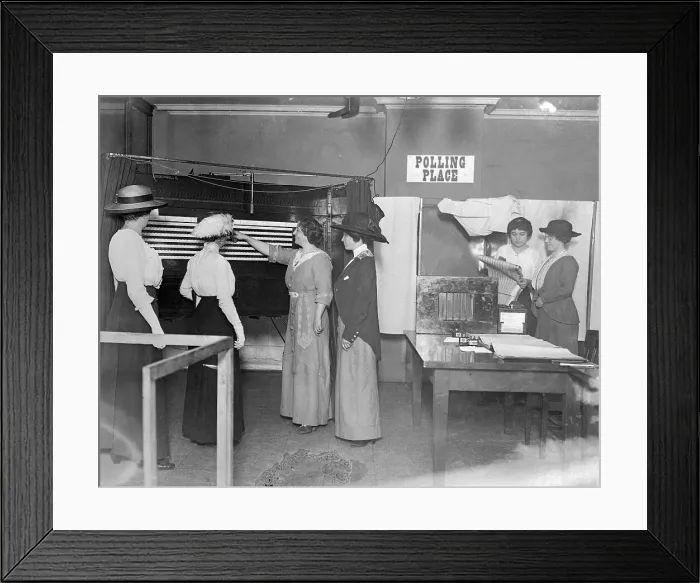 Framed Print : Women at Polling Place Framed Print : Women at Polling Place