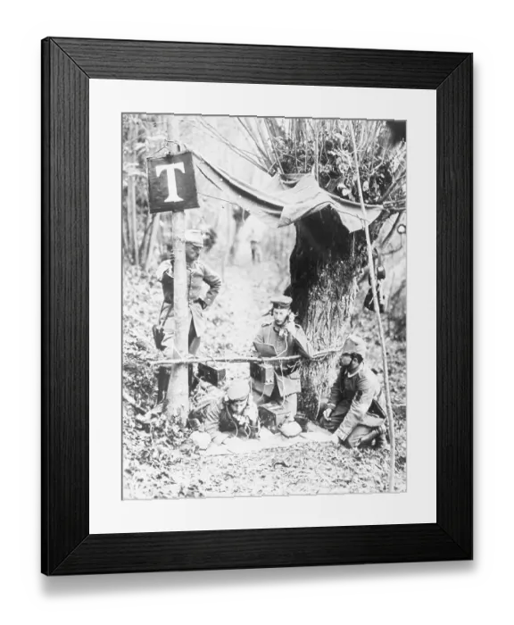 Framed Print : Germans Using Field Telephone Framed Print : Germans Using Field Telephone