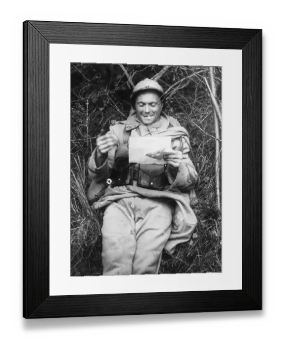 Framed Print : Soldier Reading a Letter Framed Print : Soldier Reading a Letter