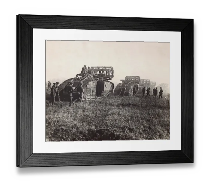 Framed Print : British Tanks Advancing During World War I