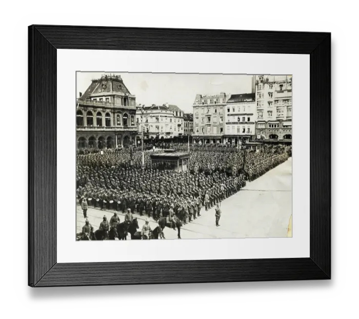 Framed Print : German Soldiers Gathered in Square Framed Print : German Soldiers Gathered in Square