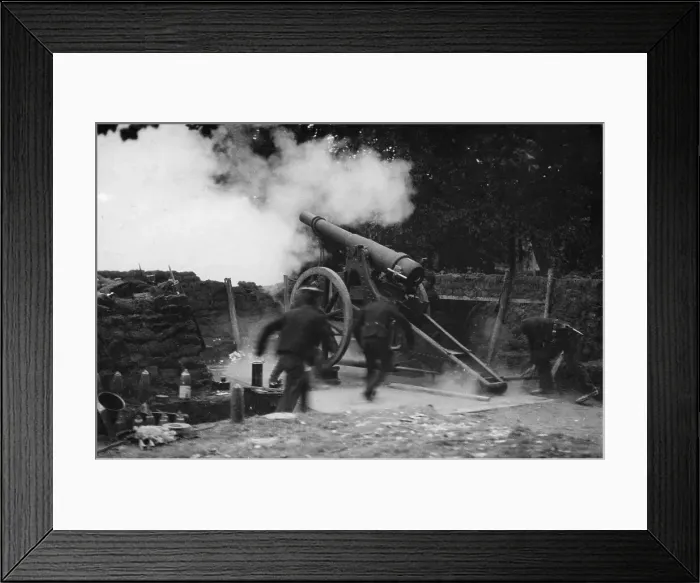 Framed Print : Soldiers Firing Smoking Canon Framed Print : Soldiers Firing Smoking Canon