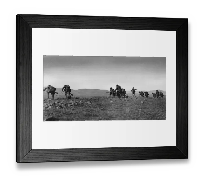 Framed Print : British Soldiers Advance During World War I