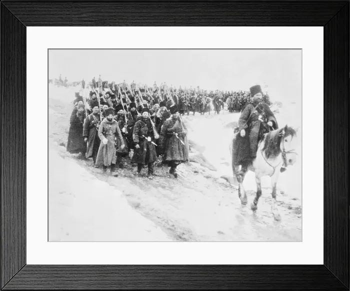 Framed Print : Russian Soldiers Marching in Winter Framed Print : Russian Soldiers Marching in Winter