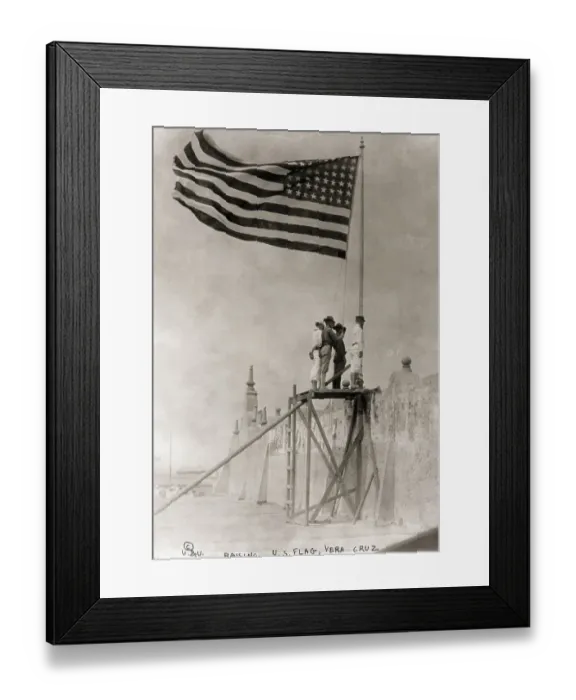 Framed Print : Raising of US Flag at Vera Cruz Framed Print : Raising of US Flag at Vera Cruz