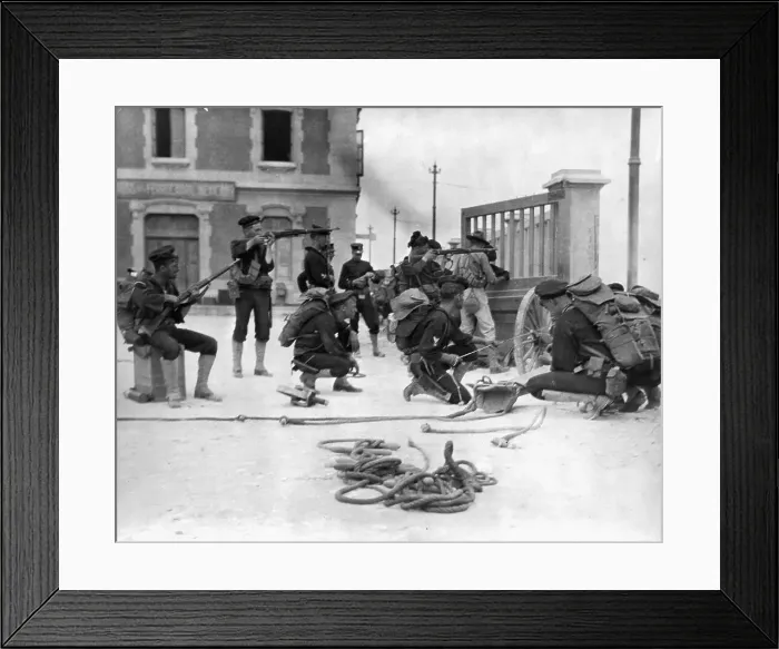 Framed Print : American Sailors And Soldiers Firing Framed Print : American Sailors And Soldiers Firing