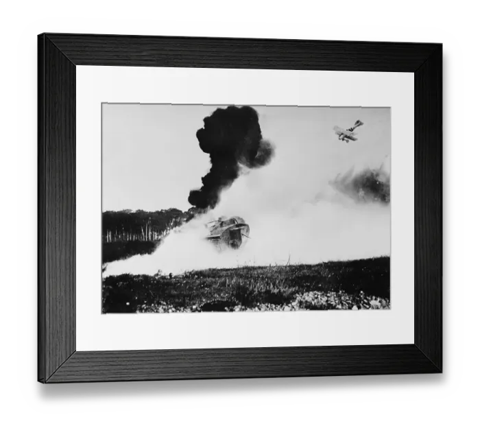 Framed Print : Smoke Surrounding English Tank During Warfare Framed Print : Smoke Surrounding English Tank During Warfare