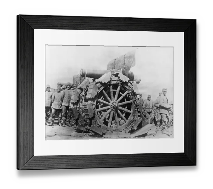 Framed Print : Italian Soldiers and One Forty Nine Cannon on the Isonzo
