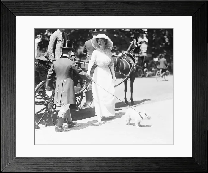 Framed Print : Woman Having Exited Carriage Framed Print : Woman Having Exited Carriage