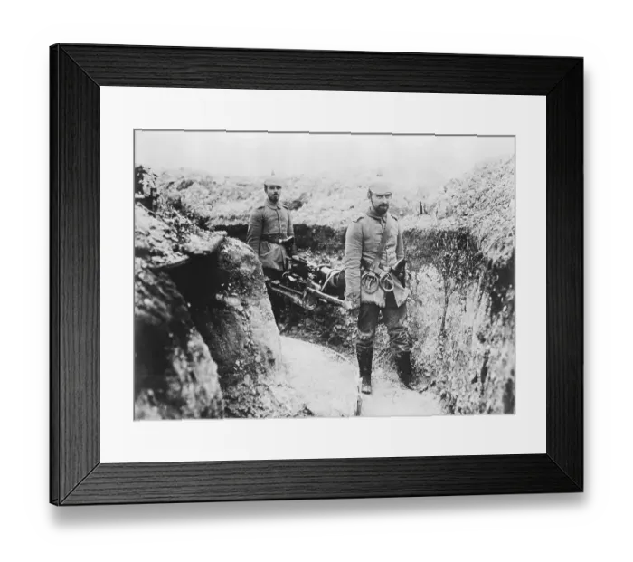 Framed Print : German Soldiers Carrying Machine Gun Framed Print : German Soldiers Carrying Machine Gun