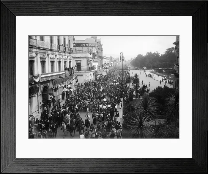 Framed Print : Aerial View Of Army Entering Avenide De Framed Print : Aerial View Of Army Entering Avenide De