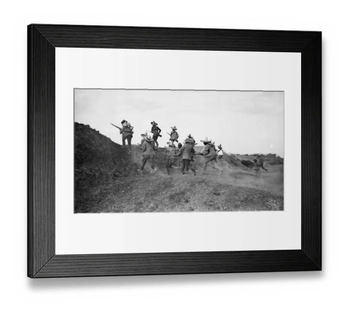 Framed Print : Pancho Villa's Troops Running Up Hill Framed Print : Pancho Villa's Troops Running Up Hill