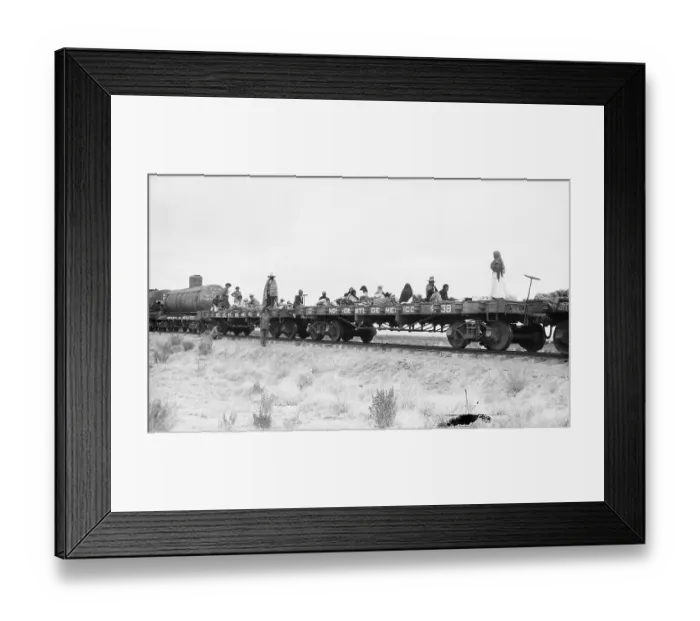 Framed Print : Women Cooking on Train Car Framed Print : Women Cooking on Train Car