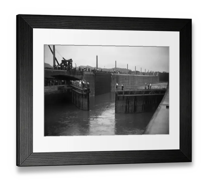 Framed Print : Miraflores Locks Opening to Receive First Ship Framed Print : Miraflores Locks Opening to Receive First Ship