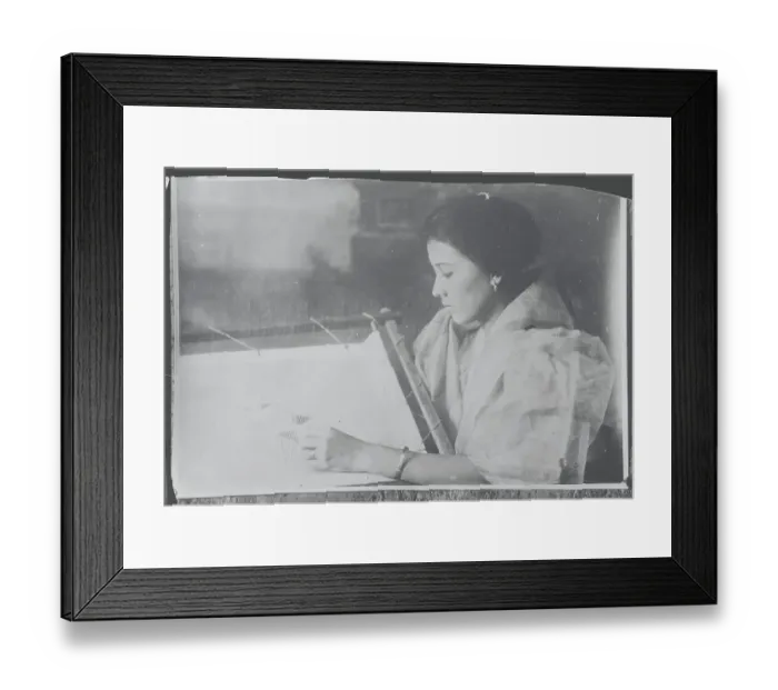 Framed Print : Girl Embroidering Framed Print : Girl Embroidering
