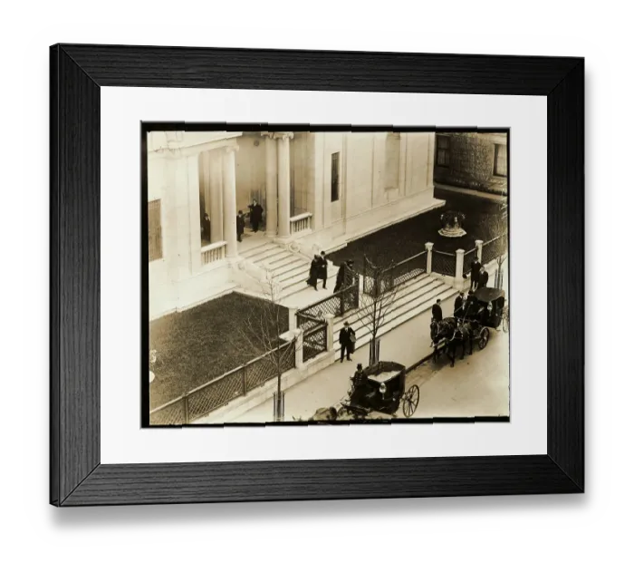 Framed Print : Funeral Carriages Outside Church Framed Print : Funeral Carriages Outside Church
