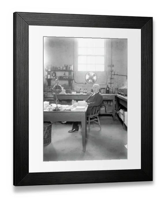 Framed Print : Thomas Alva Edison in His Laboratory Framed Print : Thomas Alva Edison in His Laboratory