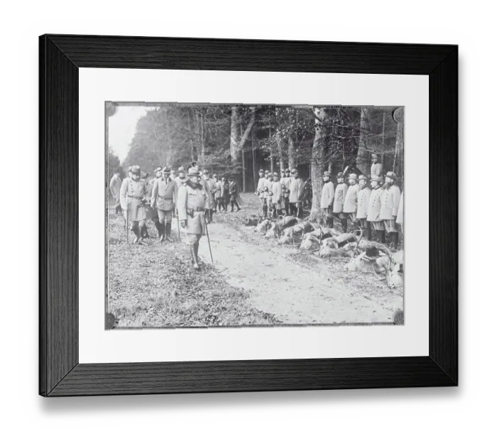 Framed Print : Kaiser Wilhelm of Germany Inspecting Kill of Deer Framed Print : Kaiser Wilhelm of Germany Inspecting Kill of Deer