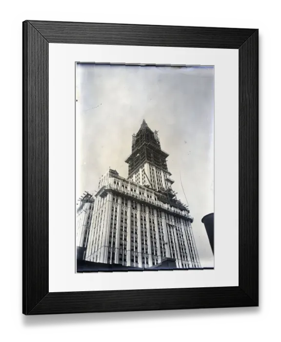 Framed Print : Woolworth Building Partially Constructed Framed Print : Woolworth Building Partially Constructed