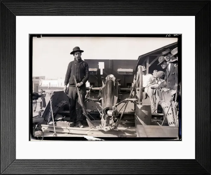 Framed Print : Cannon Mounted on Train Framed Print : Cannon Mounted on Train