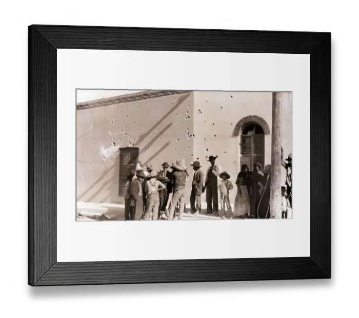Framed Print : Mexican Troops in Front of Building Framed Print : Mexican Troops in Front of Building
