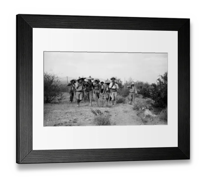 Framed Print : Pancho Villa's Troops Walking Framed Print : Pancho Villa's Troops Walking