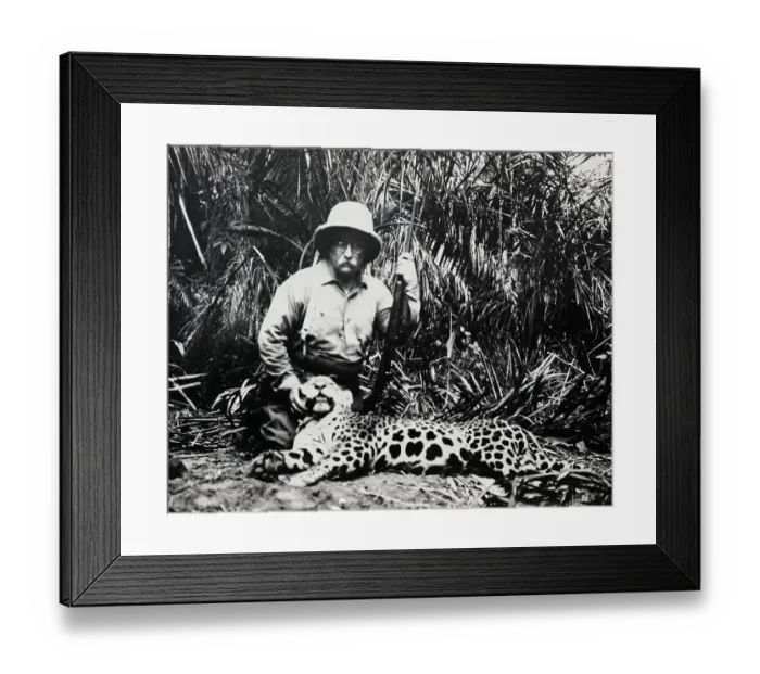Framed Print : Theodore Roosevelt with Slain Jaguar Framed Print : Theodore Roosevelt with Slain Jaguar