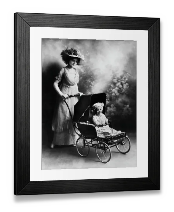 Framed Print : Mother With Baby In Carriage
