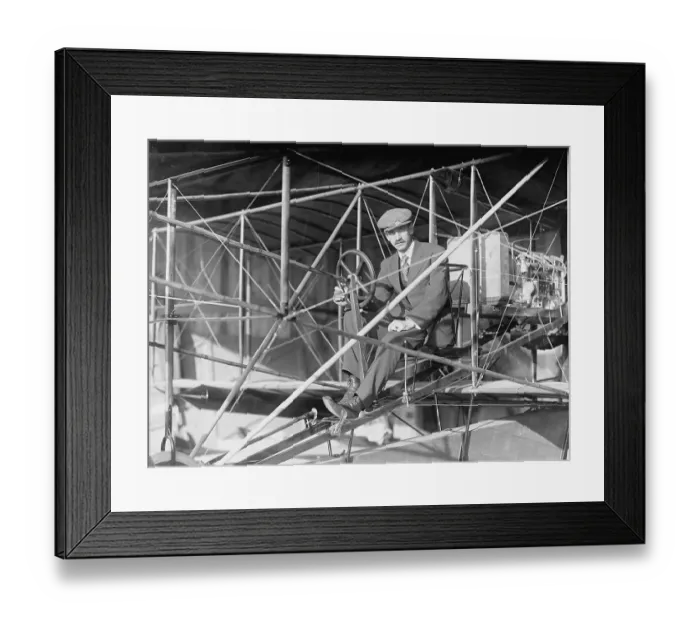 Framed Print : Glenn Curtiss Sitting in Plane Framed Print : Glenn Curtiss Sitting in Plane