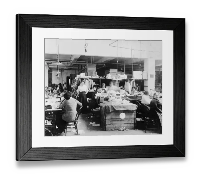 Framed Print : Interior of New York City Sweat Shop Framed Print : Interior of New York City Sweat Shop