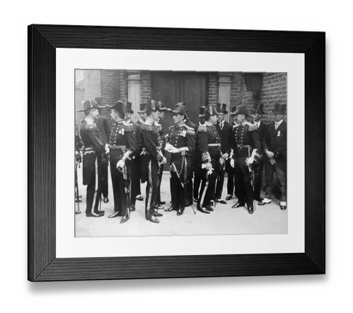 Framed Print : Scott Expeditionists Standing in Front of Palace Framed Print : Scott Expeditionists Standing in Front of Palace