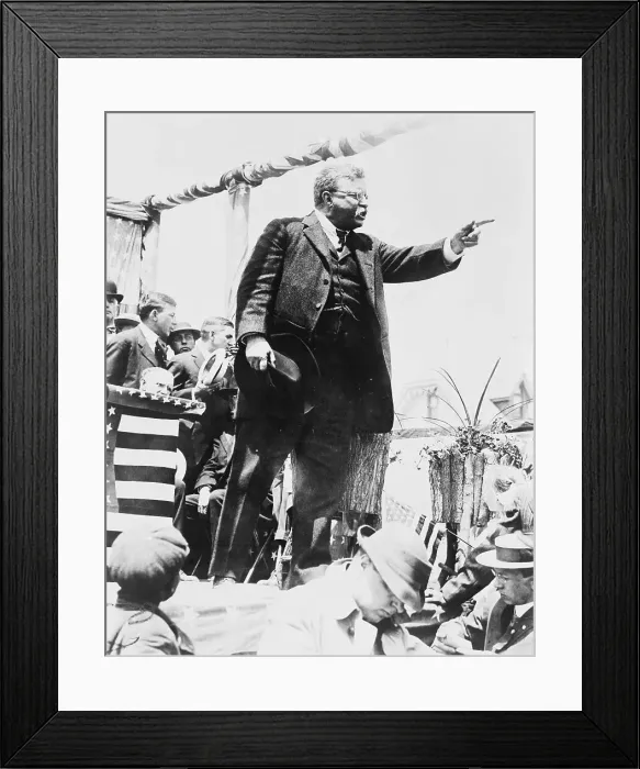 Framed Print : Theodore Roosevelt Giving Speech Framed Print : Theodore Roosevelt Giving Speech